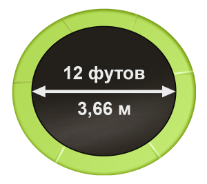 Батут Arland 12FT с внутренней страховочной сеткой и лестницей (Light green)