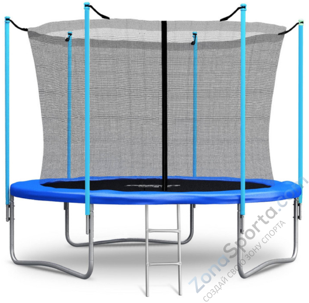 Батут Atlas Sport 252 см (8ft) с внутренней сеткой и лестницей Blue