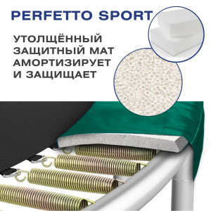 Батут с защитной сеткой Perfetto Sport 12 Dynamics диаметр 3,7 м