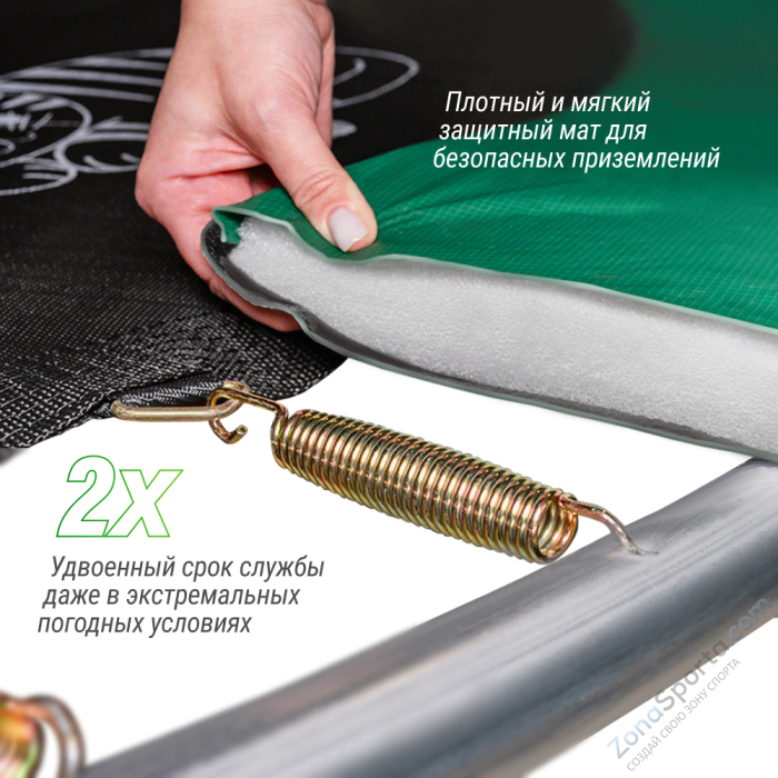 Батут UNIX line Supreme Game 14 ft (green) TRUSUG14GR