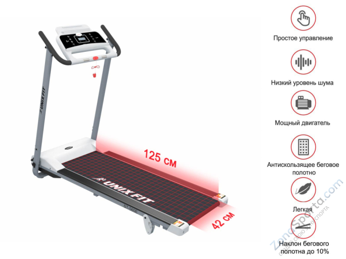 Беговая дорожка Unix Fit ST-560E White