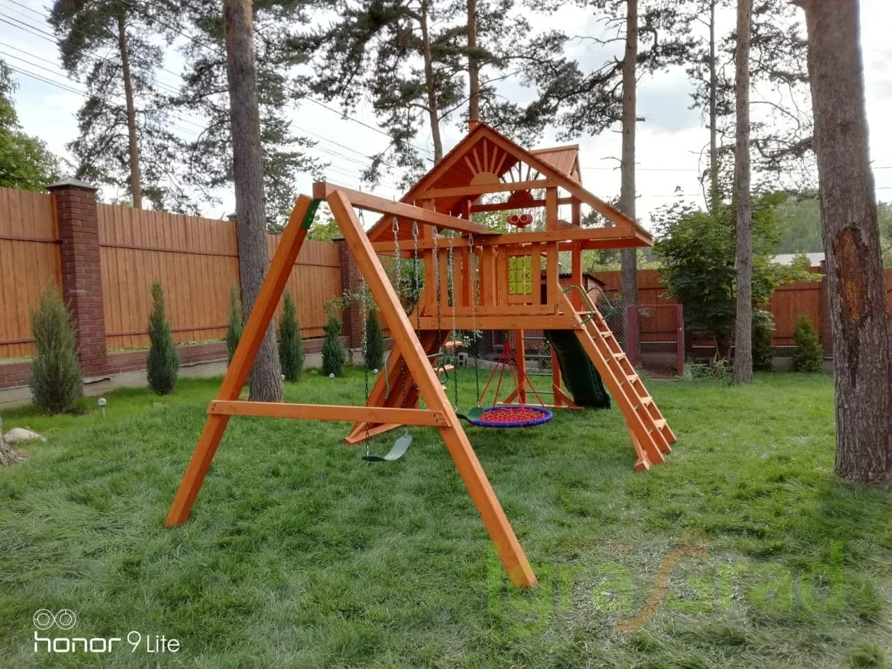 Деревянная детская площадка для дачи Igragrad Крепость Фани с рукоходом (Дерево)