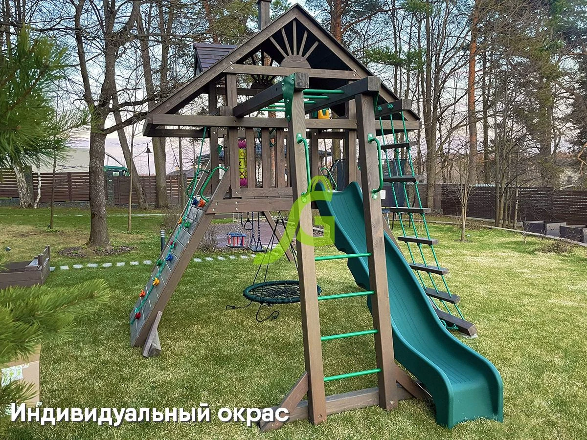 Деревянная детская площадка для дачи Igragrad Крепость Фани с рукоходом (Дерево)