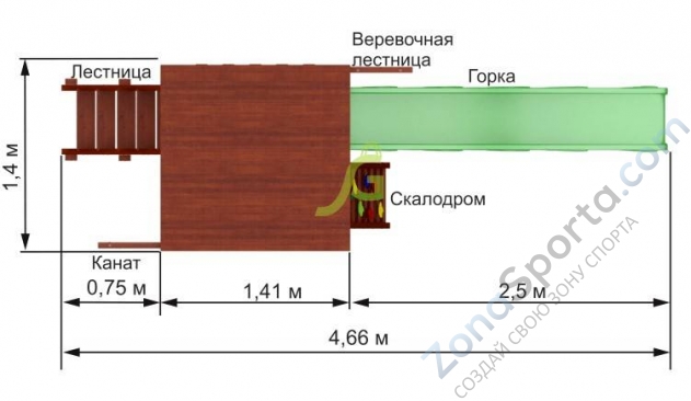 Деревянная детская площадка для дачи Igragrad Панда Фани Tower скалодром