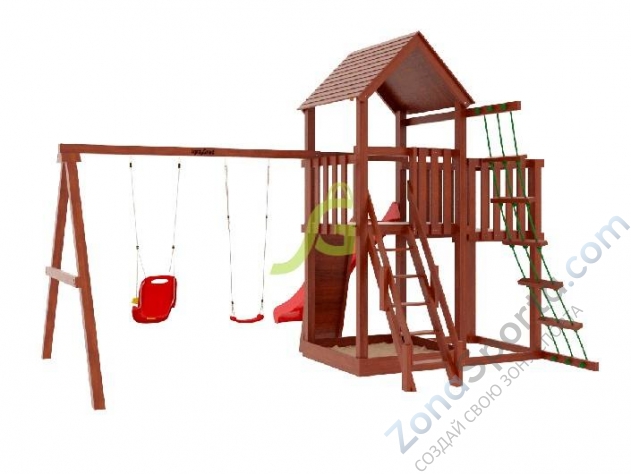 Деревянная детская площадка для дачи Igragrad Панда Фани с балконом