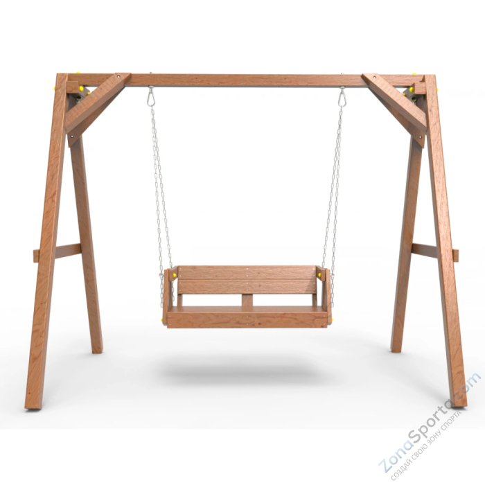 Деревянные качели Пикник 2 Оптимус (диванчик на цепях)