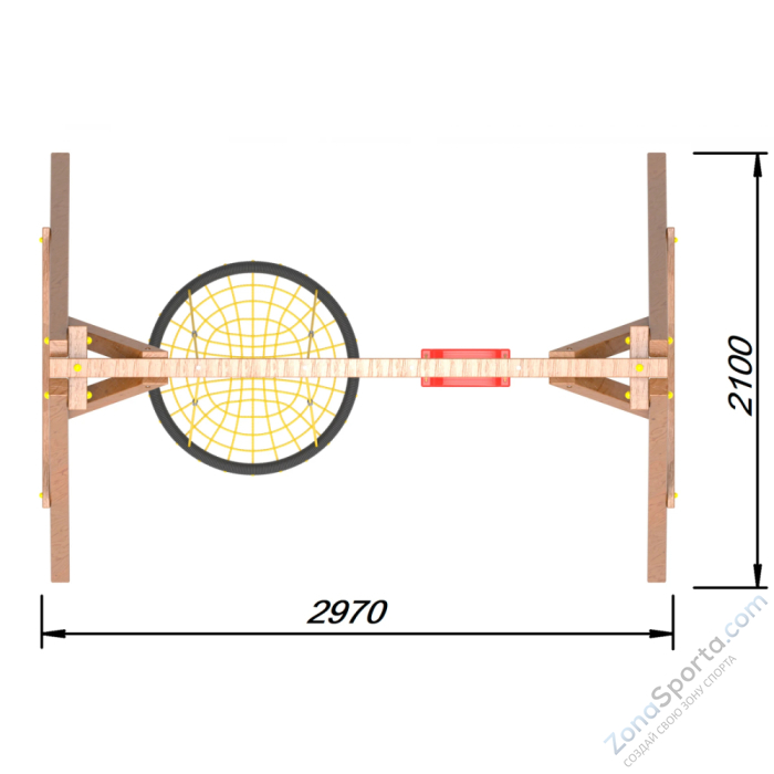 Деревянные качели Пикник 2 Оптимус (качели гнездо 1м качели долька)