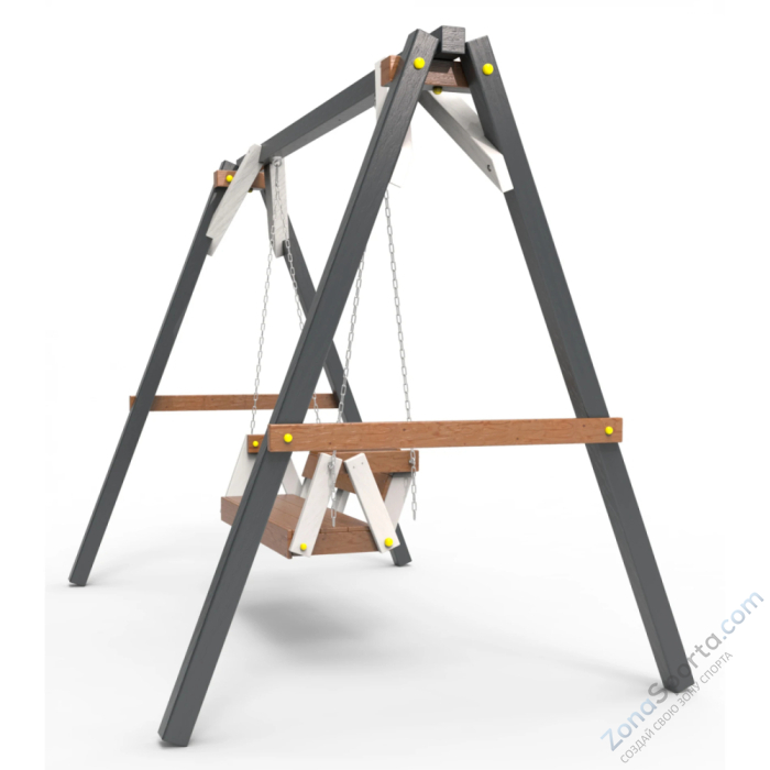 Деревянные качели Пикник 2 Ультра (диванчик на цепях)