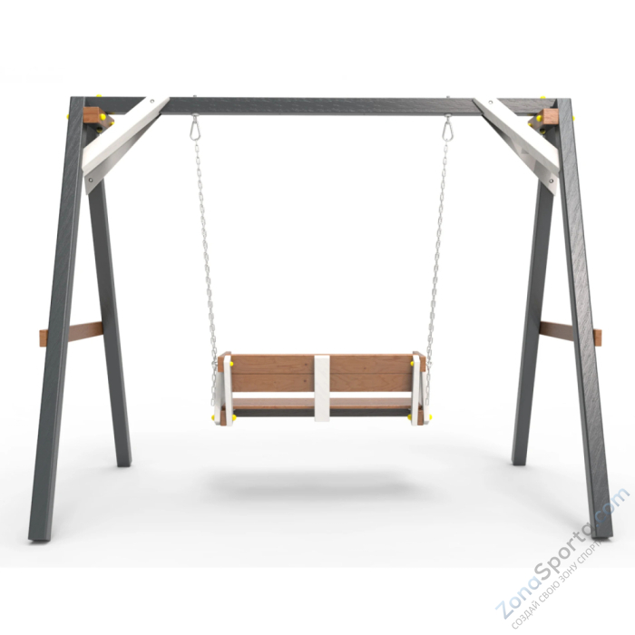 Деревянные качели Пикник 2 Ультра (диванчик на цепях)