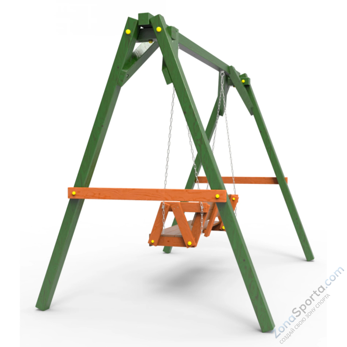 Деревянные качели Пикник 2 Вега (диванчик на цепях)