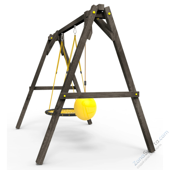 Деревянные качели Пикник 2 Black (качели гнездо 1м качели drop)