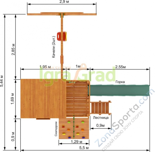 Детская деревянная площадка IgraGrad Домик 2 Совёнок