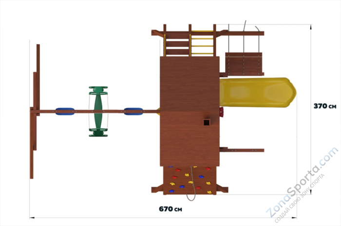 Детский игровой комплекс SunriseStar с деревянной крышей