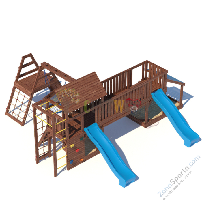 Детская деревянная игровая площадка для улицы дачи CustWood Scout SC12