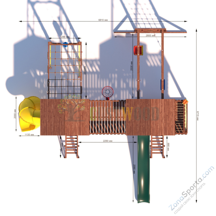 Детская деревянная игровая площадка для улицы дачи CustWood Active 14