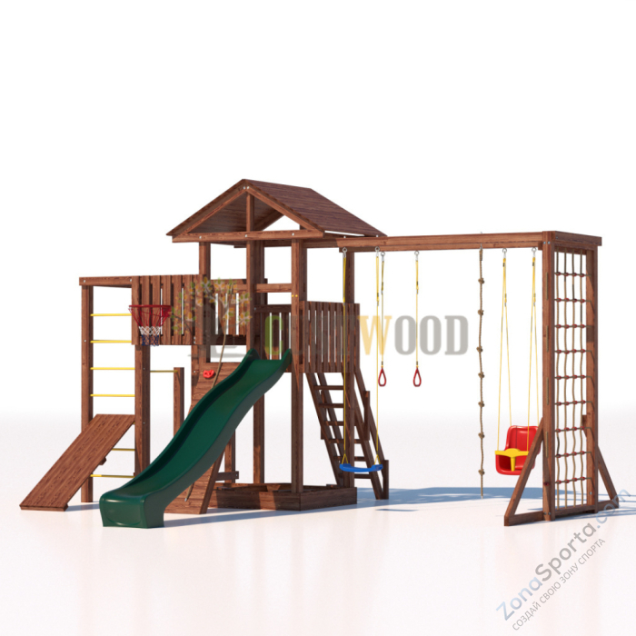 Детская деревянная игровая площадка для улицы дачи CustWood Active 4