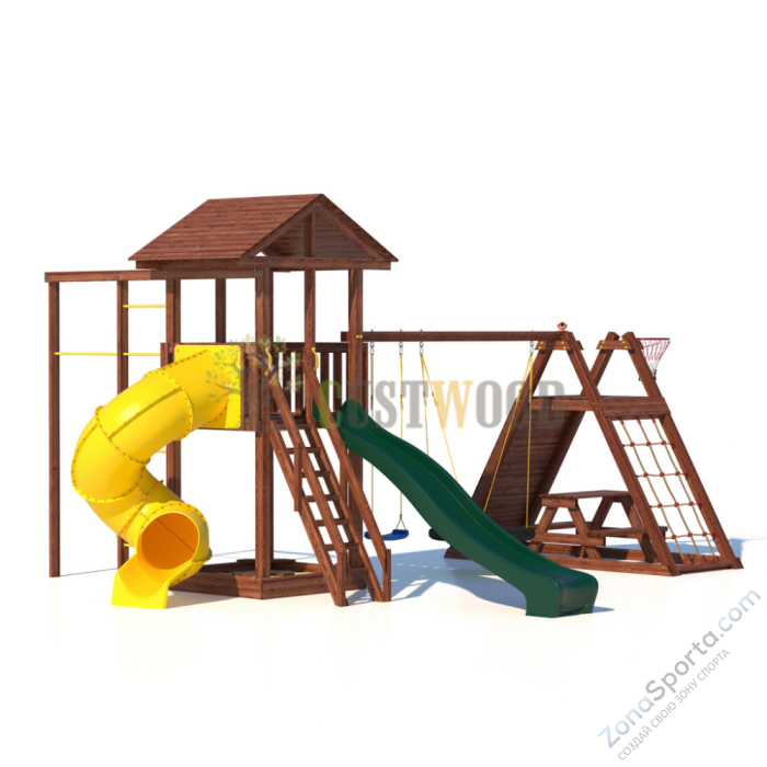 Детская деревянная игровая площадка для улицы дачи CustWood Active 7