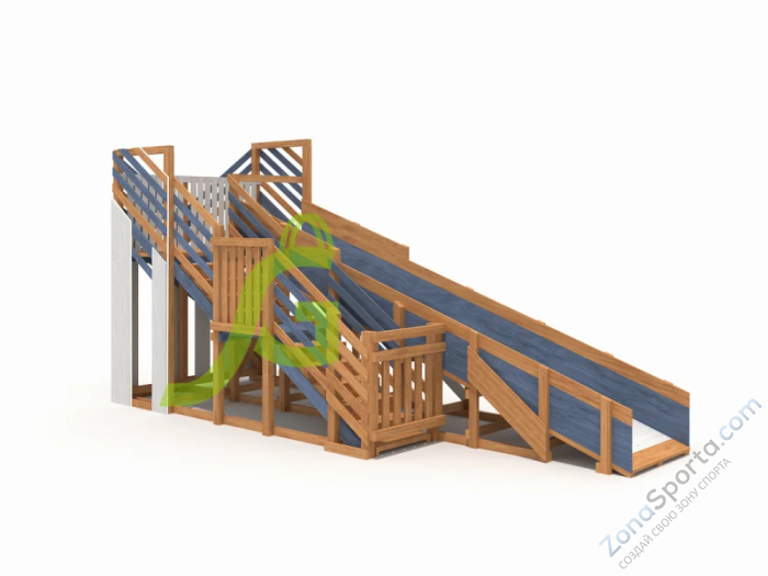 Детская деревянная зимняя горка IgraGrad Snow Fox скат 5.9 м мод.3