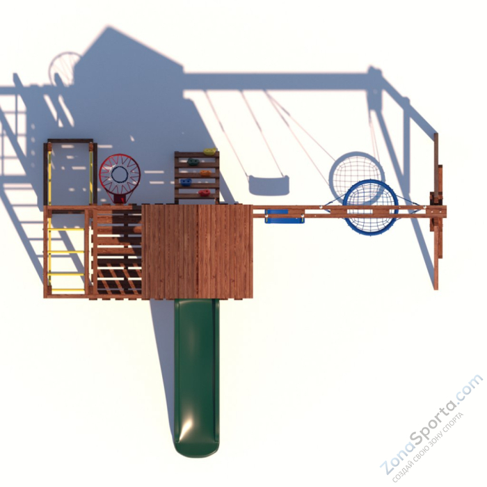 Детская площадка CustWood Junior Color JC9 с деревянной крышей