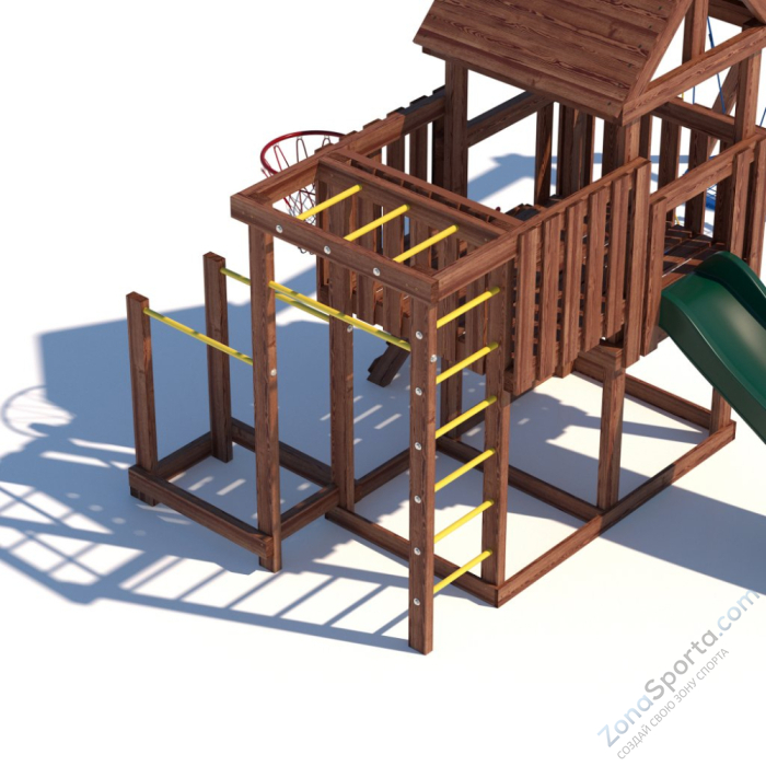 Детская площадка CustWood Junior Color JC9 с деревянной крышей