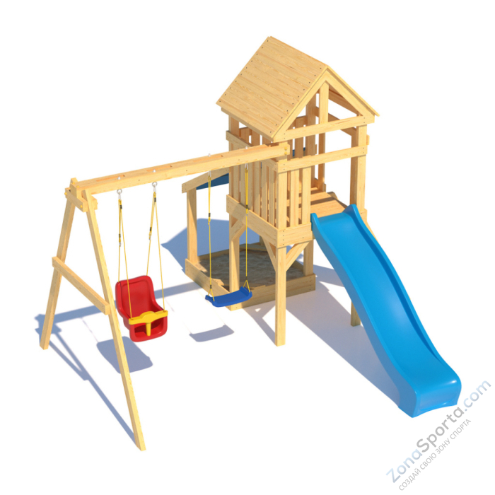 Детская площадка CustWood Scout S6 с деревянной крышей