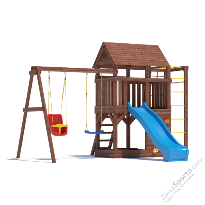 Детская площадка CustWood Scout SC4+ с большой деревянной крышей