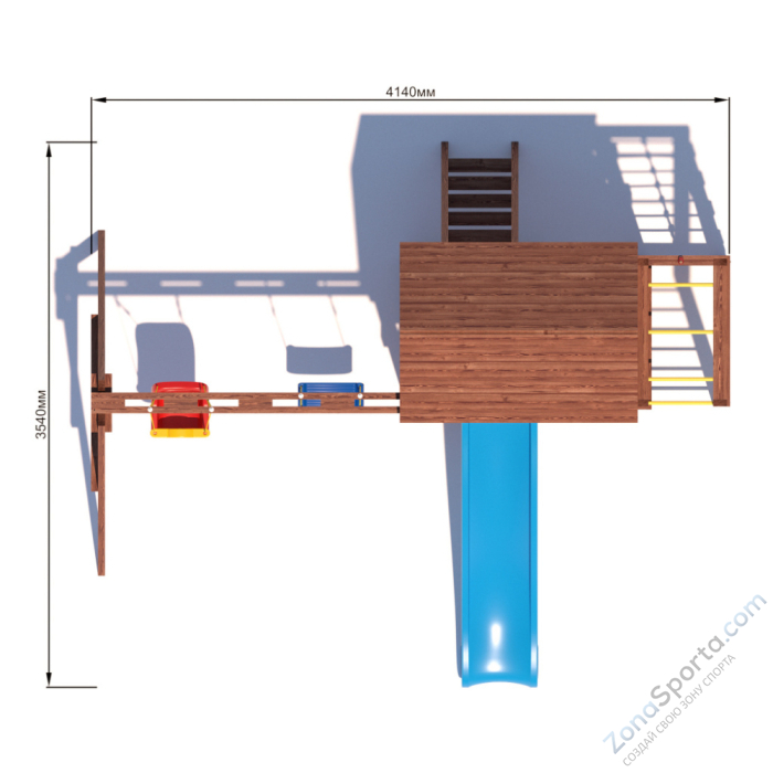 Детская площадка CustWood Scout SC4+ с большой деревянной крышей