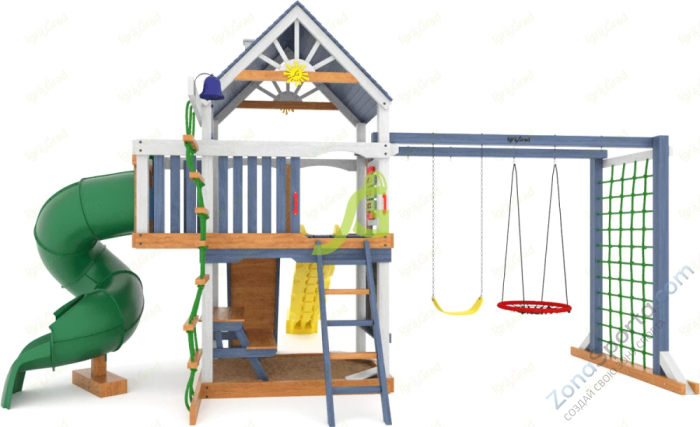 Детская площадка IgraGrad Шато с трубой (Дерево) мод.1
