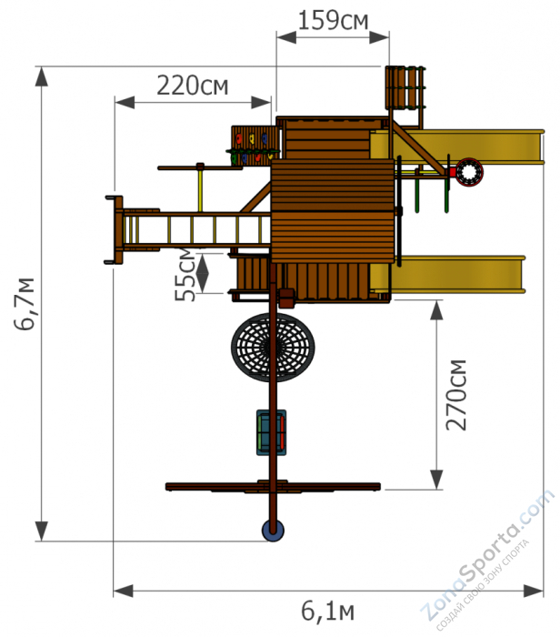 Детская площадка Мельница Marvill 3 игровой колодец Reverso