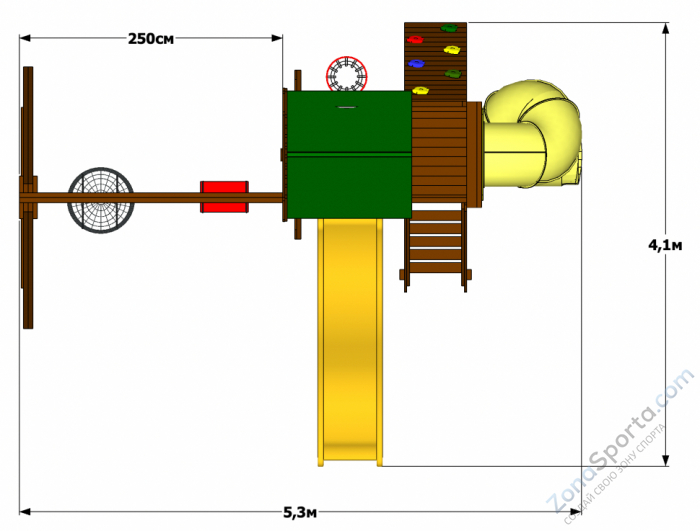 Детская площадка Мельница с трубой 1