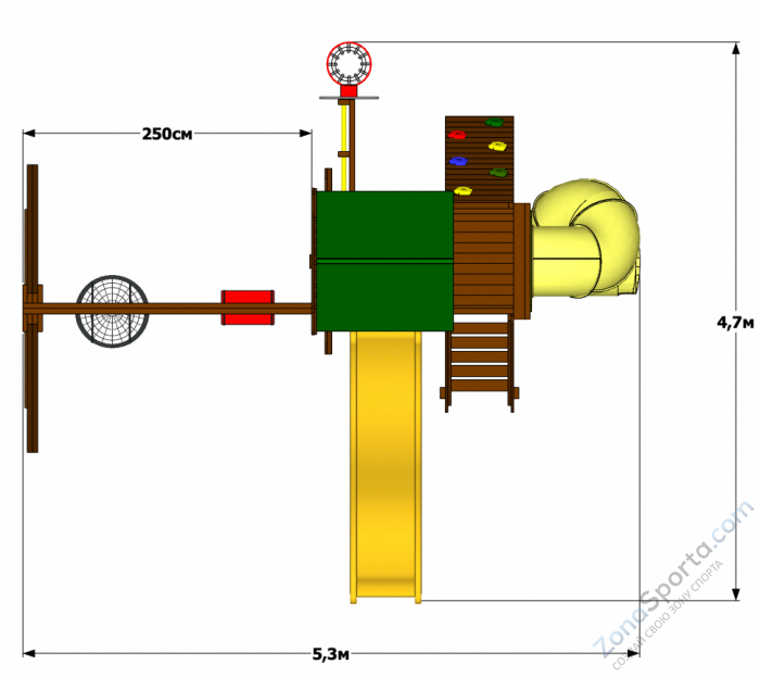 Детская площадка Мельница с трубой 2