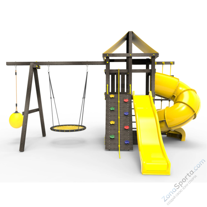 Детская площадка Пикник Black с винтовой трубой 6.1