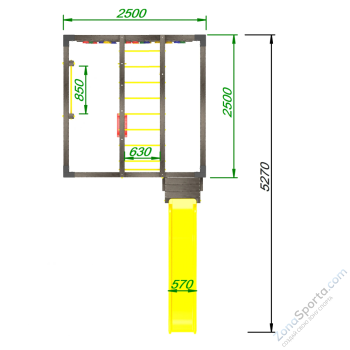 Детская площадка Пикник Куб Black с горкой