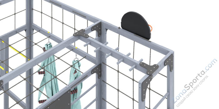 Детская площадка Савушка Куб-2 (Серый) с гамаком для йоги