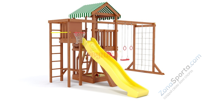Детская площадка Савушка Мастер 4 (Махагон) Plus (горка 3 метра)