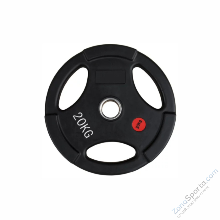 Диск обрезиненный с тремя хватами  UltraGym 1,25 кг