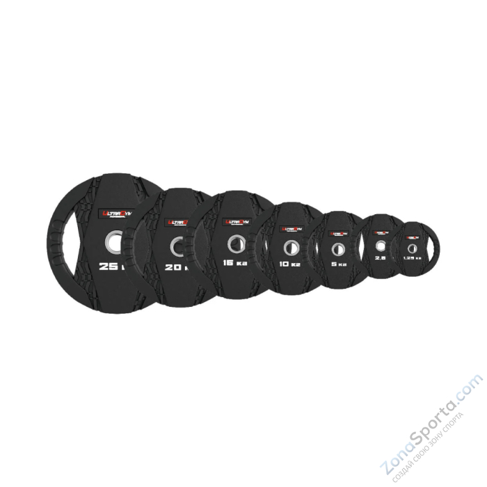 Диск обрезиненный с двумя хватами 15 кг UltraGym UG2005С