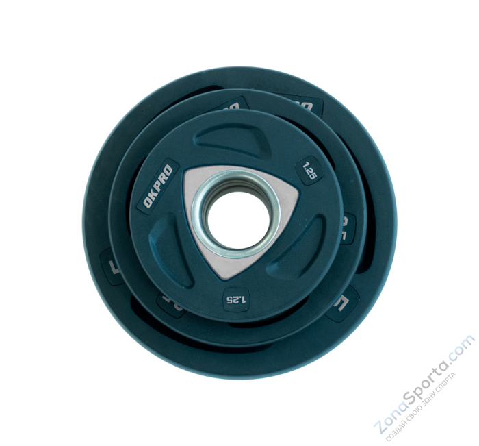 Диск олимпийский полиуретановый 1,25 кг OKPRO OK2037A-125-G