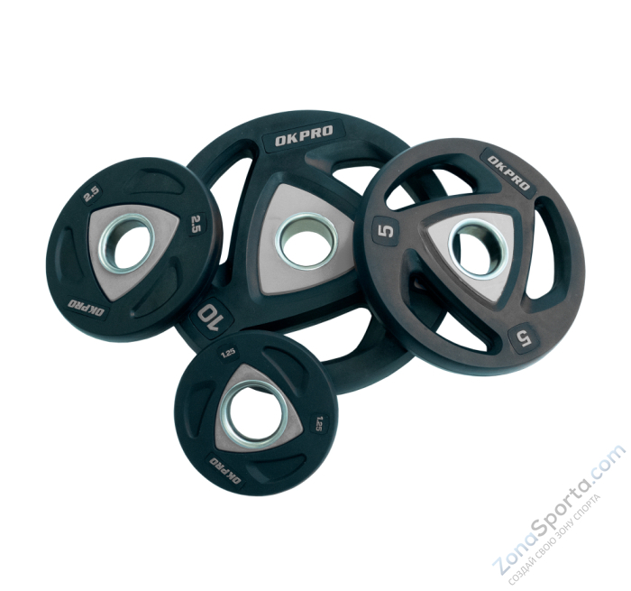 Диск олимпийский полиуретановый 10 кг OKPRO OK2037A-1000-G