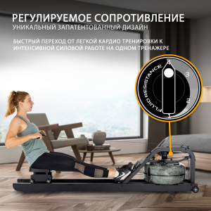Гребной тренажер Apollo Plus Black