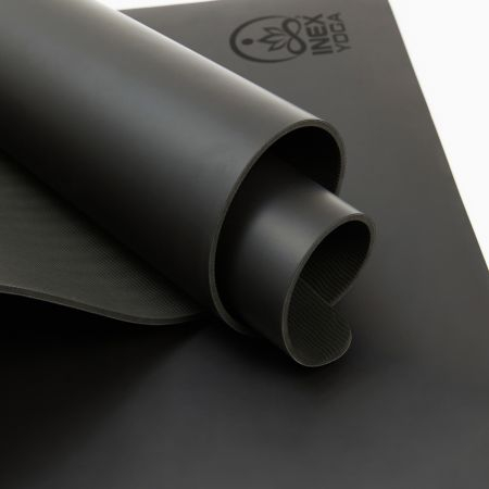 Коврик для йоги INEX Yoga PU Mat TPE c гравировкой серый