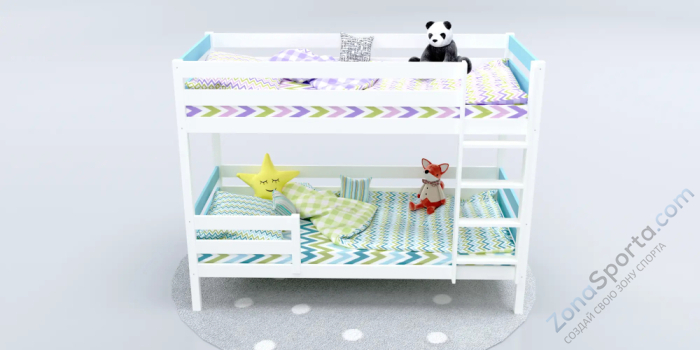 Кровать детская двухъярусная Савушка-01 90х200 голубая