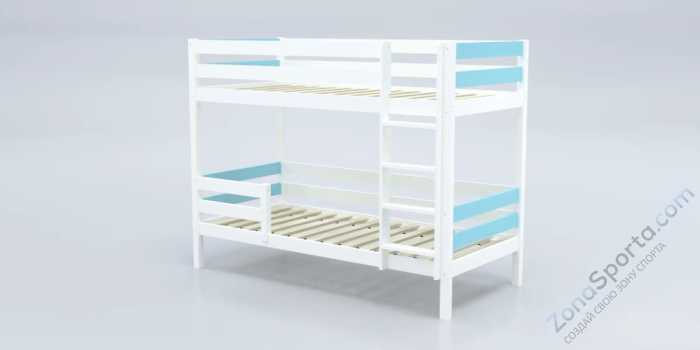 Кровать детская двухъярусная Савушка-01 90х200 голубая