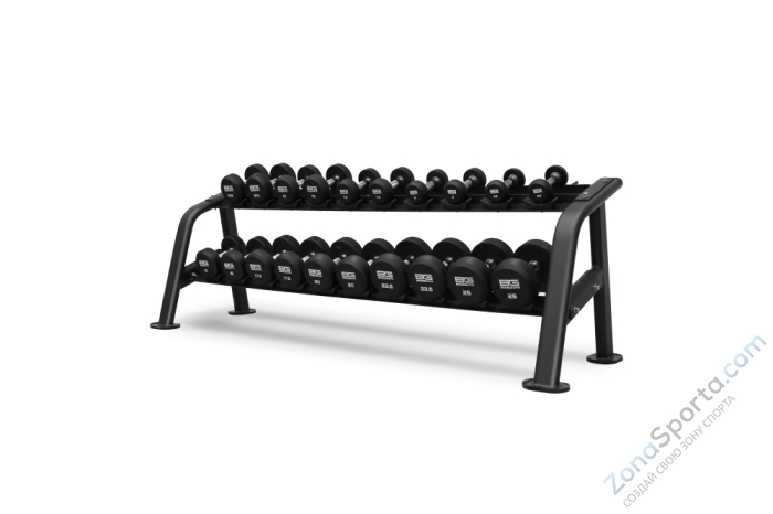 Набор обрезиненных гантелей Bronze Gym, 27.5-50 кг - 10 пар, шаг 2,5 кг