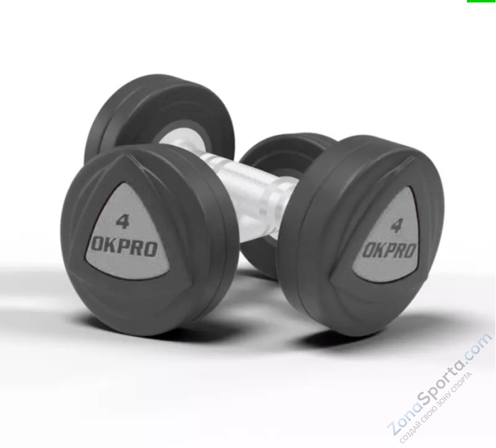 Набор полиуретановых гантелей от 12 до 30 кг (шаг 2 кг) OKPRO OK1032B-12-30-G