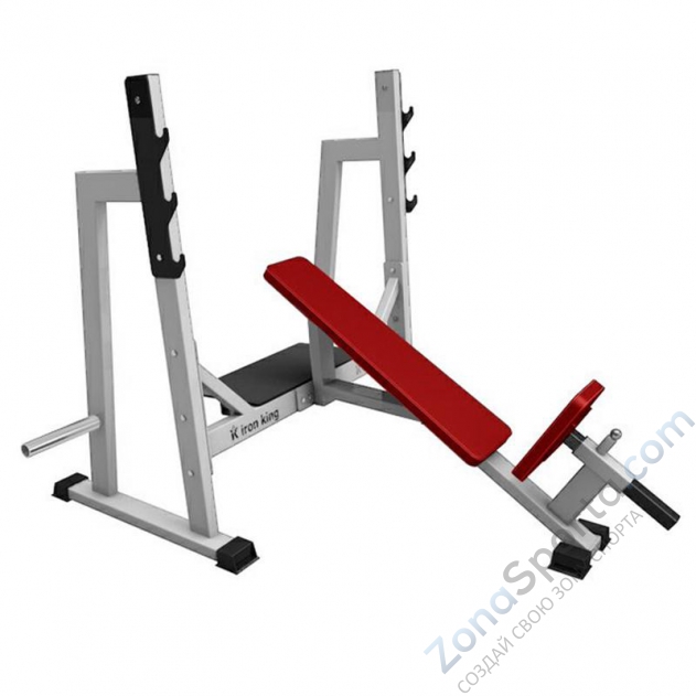Наклонная скамья для жима лежа со стойками Iron King IK 105 (1720*1820*1350)