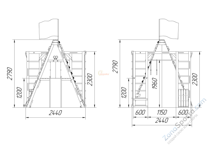 Спортивный домик Савушка База-6 (Милитари)