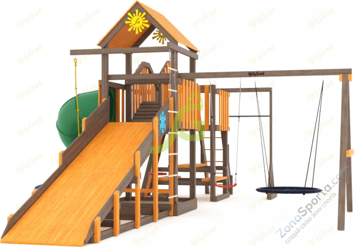 Всесезонная площадка IgraGrad С Мостик 1 с трубой SF2