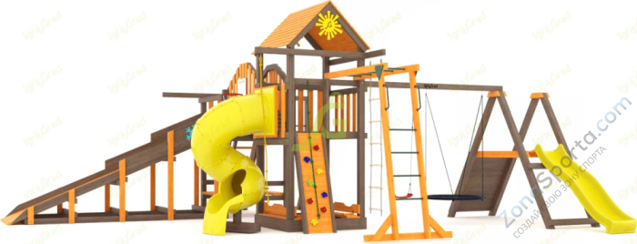 Всесезонная площадка IgraGrad С Мостик 2 с трубой SF