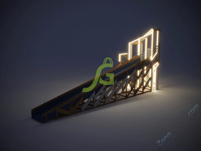 Зимняя деревянная горка IgraGrad Snow Fox 12 м с двумя скатами мод.3